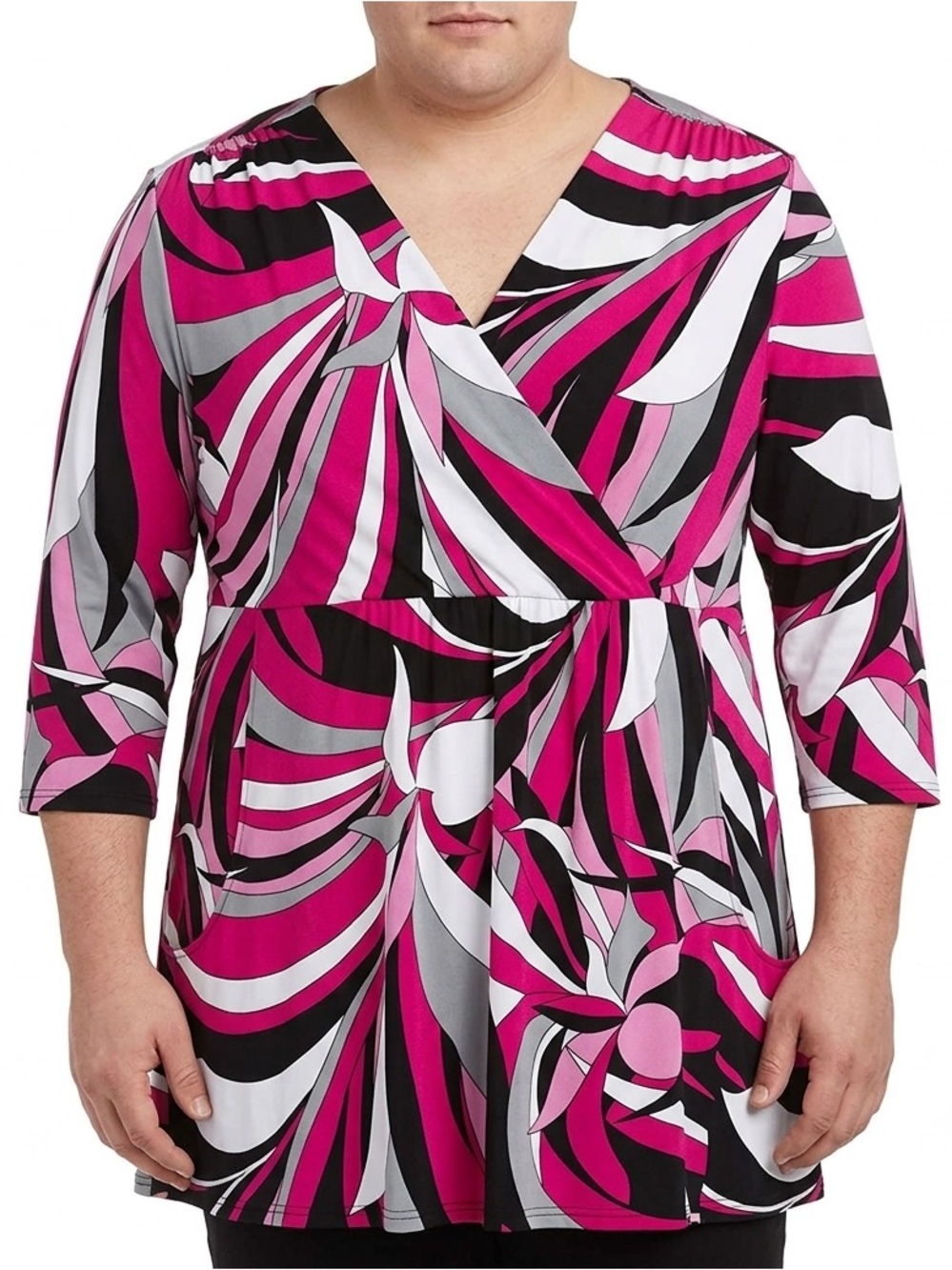 Tiana B. Petite Plus Sz Tunic Pockets 1X
